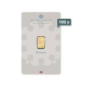100 x 1 g Goldbarren Britannia Royal Mint