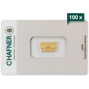 100 x 1 g Goldbarren C. Hafner