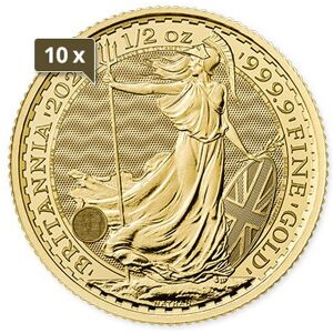 10 x 1/2 Unze Gold Britannia 2024