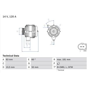 Drehstromgenerator BOSCH 0 986 047 540