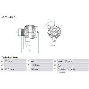 Drehstromgenerator BOSCH 0 986 041 320