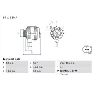 Drehstromgenerator BOSCH 0 986 047 530