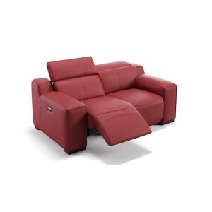 sofanella 2-Sitzer Sofa LORETO Designer Ledersofa 176x76x104 Rot