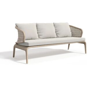 sofanella Moderenes Garten Sofa KAPSTADT 3-Sitzer Outdoor Couch Gartensofa 184cm Beige