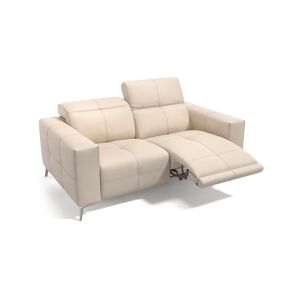 sofanella 2-Sitzer Couch MARBELLA Ledersofa 180x111x81cm Beige
