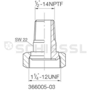 Bitzer Adapter f.Druckentlastungs-Ventil 1-1/4"x1/2''-14NPTF AG