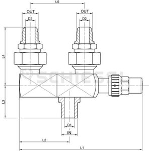 AWA Wechselventil S30W m.2 Anschlußn. AN R 1/2"