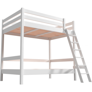 ABC MEUBLES Etagenbett 2-Sitzer für Erwachsene Treppe Holz Sylvia - 120x200 - Weiß