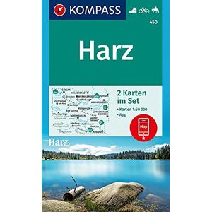 KOMPASS-Karten GmbH - GEBRAUCHT Harz: 2 Wanderkarten 1:50000 im Set inklusive Karte zur offline Verwendung in der KOMPASS-App. Fahrradfahren. Reiten. (KOMPASS-Wanderkarten, Band 450)