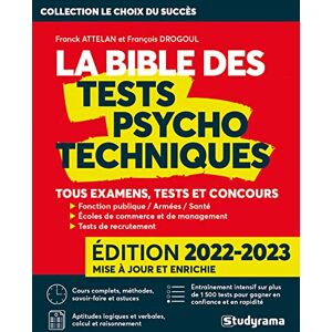 Franck Attelan - GEBRAUCHT La Bible des tests psychotechniques 2022-2023: Tous examens, tests et concours