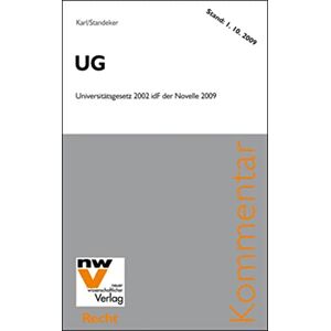 Beatrix Karl - GEBRAUCHT UG: Universitätsgesetz 2002 idF der Novelle 2009