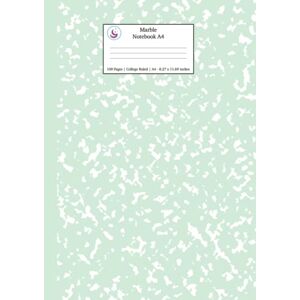 Young Dreamers Press - Marble Notebook A4: Mint Green College Ruled Journal (Pastel Stationery Notebooks a4, Band 3)