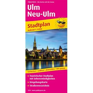 Ulm / Neu-Ulm: Touristischer Stadtplan mit Sehenswürdigkeiten und Straßenverzeichnis. 1:14000 (Stadtplan / SP)