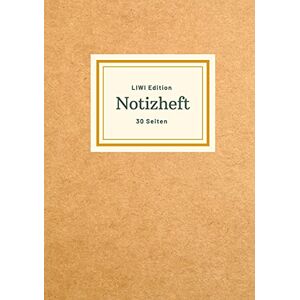 Notizbuch A5 - Dünnes Notizheft A5 liniert - Notizbuch 30 Seiten 90g/m² - Softcover hellbraun - FSC Papier: Notebook A5 liniert - weißes Papier