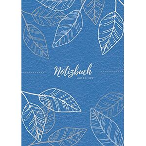 Notizbuch A5 - Notizbuch Tagebuch A5 liniert - 100 Seiten 90g/m² - Soft Cover - Silberne Blätter auf blau - FSC Papier: Notebook - Diary - A5 - Paperback