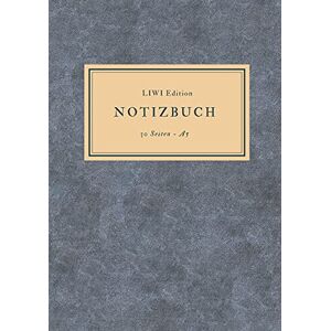 Notizbuch A5 - Dünnes Notizbuch A5 liniert - Notizheft 30 Seiten 90g/m² - Softcover blau meliert - FSC Papier: Notebook A5 liniert - weißes Papier