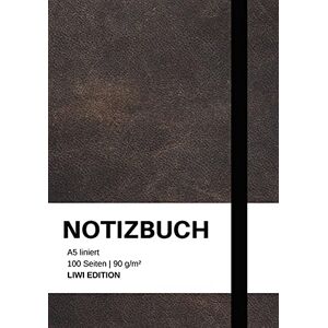 Notizbuch A5 - Notizbuch A5 liniert - 100 Seiten 90g/m² - Soft Cover schwarz - FSC Papier: Notebook A5 liniert weißes Papier