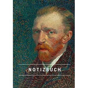 Notizbuch A5 - Notizbuch klein A5 Blanko - Notizheft 44 Seiten 90g/m² - Softcover Vincent van Gogh Selbstporträt 1887 - FSC Papier: Notebook A5 Blanko weißes Papier