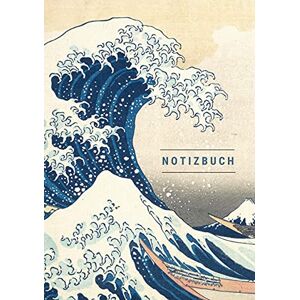 Notizbuch A5 - Notizbuch klein A5 Blanko - Notizheft 44 Seiten 90g/m² - Softcover Hokusai Die große Welle vor Kanagawa - FSC Papier: Notebook A5 Blanko weißes Papier