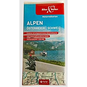 Bikerbetten - TVV Touristik Verlag GmbH - Motorradkarten Set Alpen Österreich Schweiz: BikerBetten Tourenkarten 1:300 000