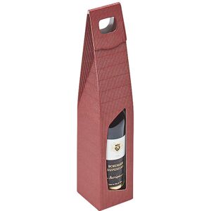 ratioform Flaschen-Geschenkträger mit Tragegriff, Innen-LxBxH 90 x 90 x 365 mm, bordeaux, ab 50 Stk