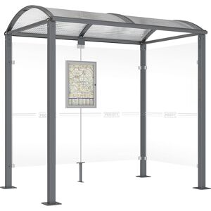 PROCITY Wartehalle, mit Seitenverkleidung rechts, Breite 2520 mm, anthrazitgrau