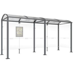 PROCITY Wartehalle, mit Seitenverkleidung rechts, Breite 5040 mm, anthrazitgrau