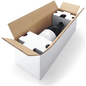 ratioform Flaschenversandkarton, mit Einlage, Innenmaße 370 x 125 x 102 mm, für 1 Flasche, ab 10 VE