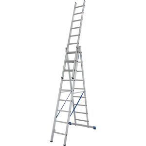 KRAUSE Vielzweckleiter, 3-teilig, mit herausnehmbarem Leiterteil, 3 x 9 Sprossen