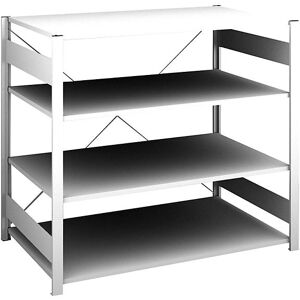 hofe Sideboard-Steckregal, lichtgrau, Höhe 1200 mm, 4 Böden, Grundregal, Bodentiefe 800 mm, Fachlast 190 kg