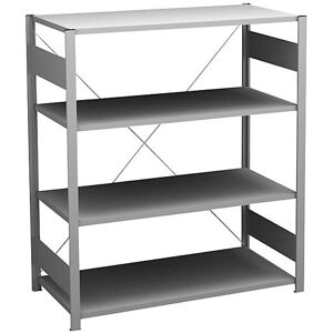 hofe Sideboard-Steckregal, verzinkt, Höhe 1200 mm, 4 Böden, Grundregal, Bodentiefe 500 mm, Fachlast 140 kg