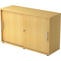 Schiebetürenschrank, je 1 Fachboden, 1 Trennwand, HxBxT 748 x 1200 x 400 mm, Buche-Dekor kaiserkraft