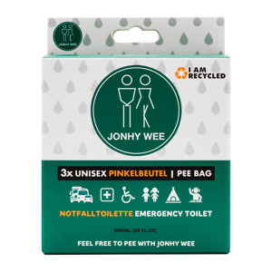 hygiene100 Jonhy Wee Reisetoilette 600 ml, Unisex Travel Toilet Pee Bag Emergency Notfalltoilette ( 3 Stück )