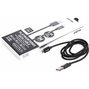 V-Tac Vt-5331 1m Micro Usb 2.0 Datenkabel Nylon Schwarz Platinum Series - Sku 8488