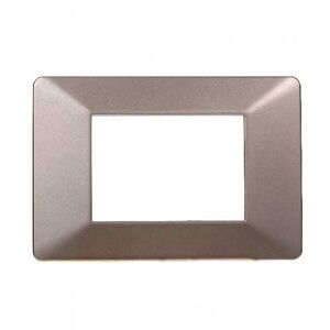 Ettroit Kompatible Abdeckrahmen Vimar Plana 3 Module Kunststoff Bronze-Stahl Farbe Ev83310