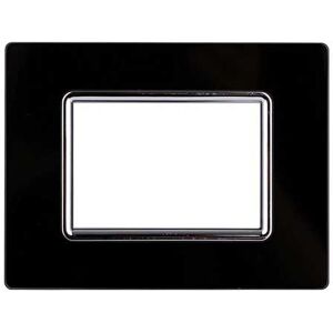 Ettroit Kompatible Abdeckrahmen Bticino Livinglight 3 Module Glas Schwarz Farbe