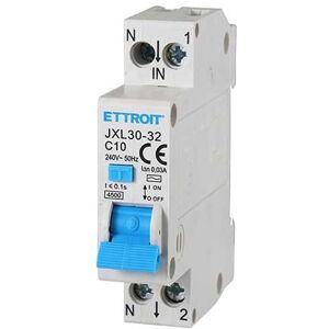 Ettroit Differentialschutzschalter Schutzvorrichtung 1p+n 10a C10 220v 4.5ka 30ma 220v 1 Module Din Jxl30-32-1p+n-10a