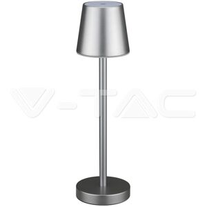 V-Tac Led-Tischlampe, 3 W, Wiederaufladbarer Akku, Graue Farbe, Usb C Touch, Dimmbar, 4000 K, Restaurant-Tischleuchte Für Den Innenbereich, Ip20 – 10188