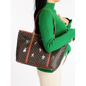 Gio&Co; Einkaufstasche mit Aufdruck Shopper Damen Braun Größe Unica