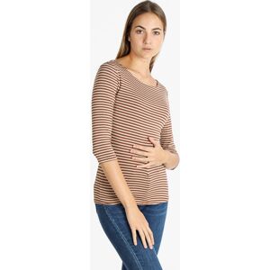 Daystar Gestreiftes Damen-T-Shirt mit 3/4-Ärmeln Lange Ärmel T-Shirt Damen Beige Größe Unica