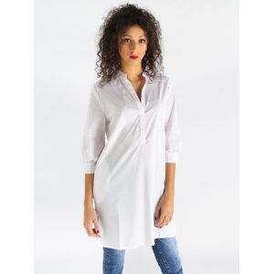 Solada Maxi-Shirt mit 3/4 Ärmeln Klassische Hemden Damen Weiß Größe M