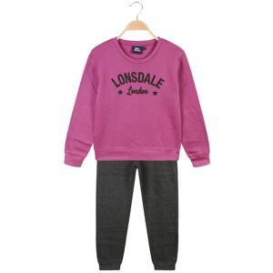 Lonsdale 2-teiliger Mädchen-Fleeceanzug Sweatshirts Mädchen Fuchsie Größe 07