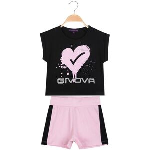 Givova 2-teiliges Sport-Set für Mädchen aus Baumwolle Sets 3-16 Jahre alt Mädchen Schwarz Größe 08