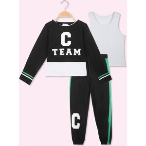 Lollitop 3-teiliges Sportset für Mädchen Sets 3-16 Jahre alt Mädchen Schwarz Größe 16