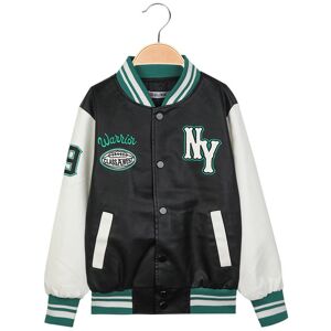 Hollywork Baseballjacke aus Kunstleder für Kinder Eco-Lederjacken Junge Grün Größe 06