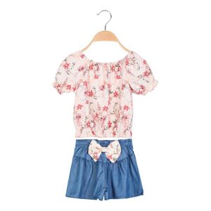 Solada Geblümtes zweiteiliges Mädchen-Outfit mit Bluse und Shorts Sets 3-16 Jahre alt Mädchen Beige Größe 08