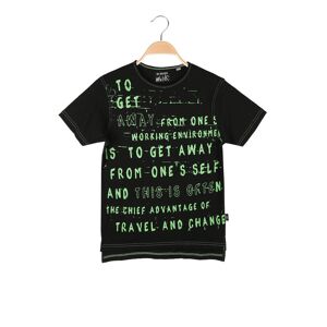 Be Board Kinder-Baumwoll-T-Shirt mit Aufdruck Kurzarm T-Shirt Junge Schwarz Größe XL
