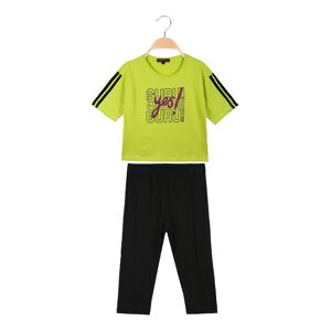 Guru Kurzes Outfit für Mädchen mit 3/4 Leggings Sets 3-16 Jahre alt Mädchen Grün Größe 03