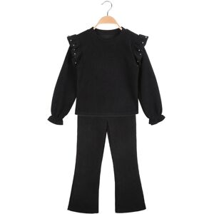 Solada Mädchen-Outfit mit Hemd und Schlaghose Sets 3-16 Jahre alt Mädchen Schwarz Größe 04