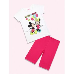 Disney MICKEY and FRIENDS Kurzes Mädchen-Outfit von Minnie und Mickey Sets 3-16 Jahre alt Mädchen Weiß Größe 09/10